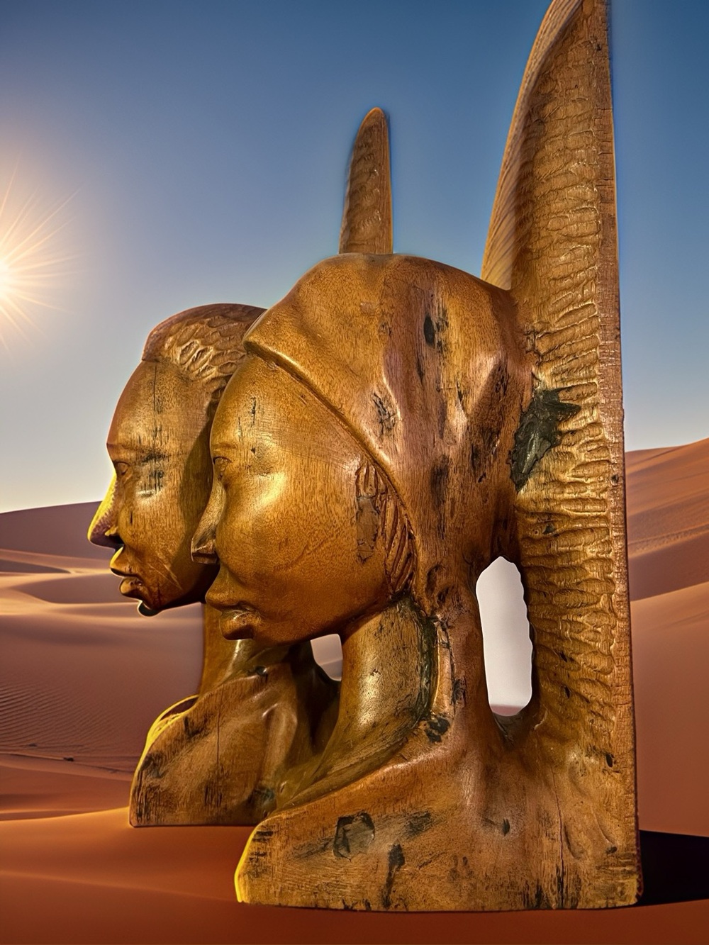 Tribal Ethnic Profile Busts Book-Ends - Picture 4 of 5